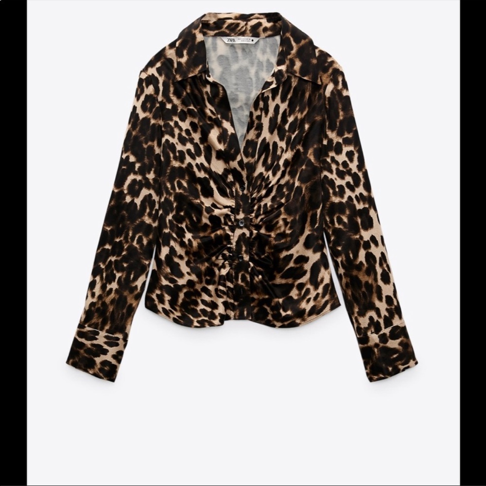 Zara leopard blouse